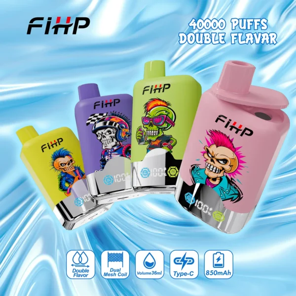 FIHP 40K dual flavor disposable vape front view