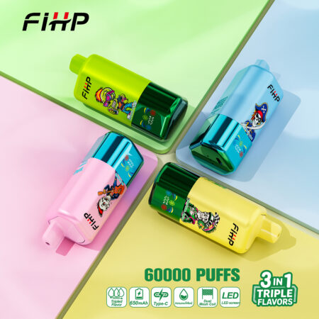 FIHP 60K 3in1 triple flavor disposable vape front view