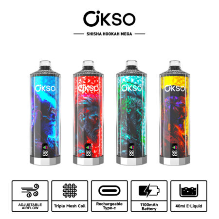 OKSO Shisha Hookah Mega 50K Disposable Vape Crystal Design