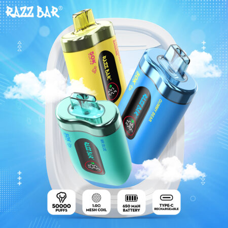 razz bar 50000 puff vape raspberry watermelon flavor