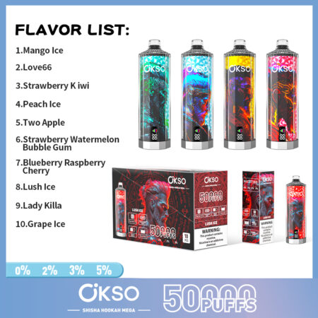 OKSO 50K Puff Crystal Vape Device with Multiple Flavors