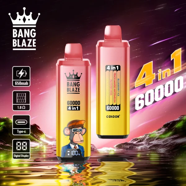 bang king Puff 60k vape box with multi flavors screen display