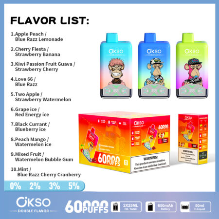 OKSO 60K vape box packaging for wholesale