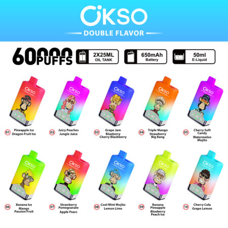 Dual flavor switch OKSO 60000 puffs vape pen