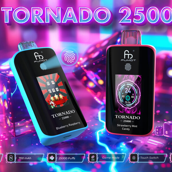 fumot 25k puff rechargeable vape with LED touch screen