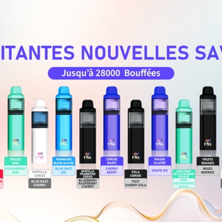 JNR Fox 10k refillable pod kits with flavors