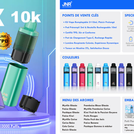 Refillable vape jnr fox 10000 puffs