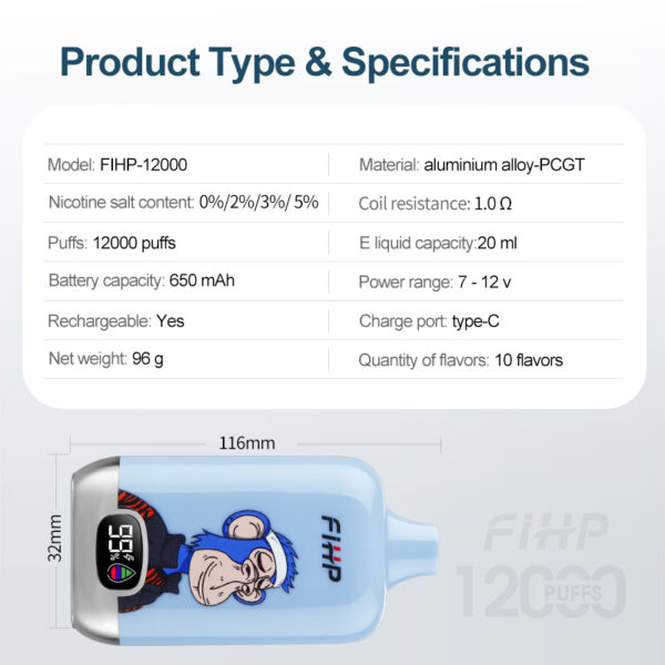 FIHP 12K Stylish Monkey Vape Pen Online
